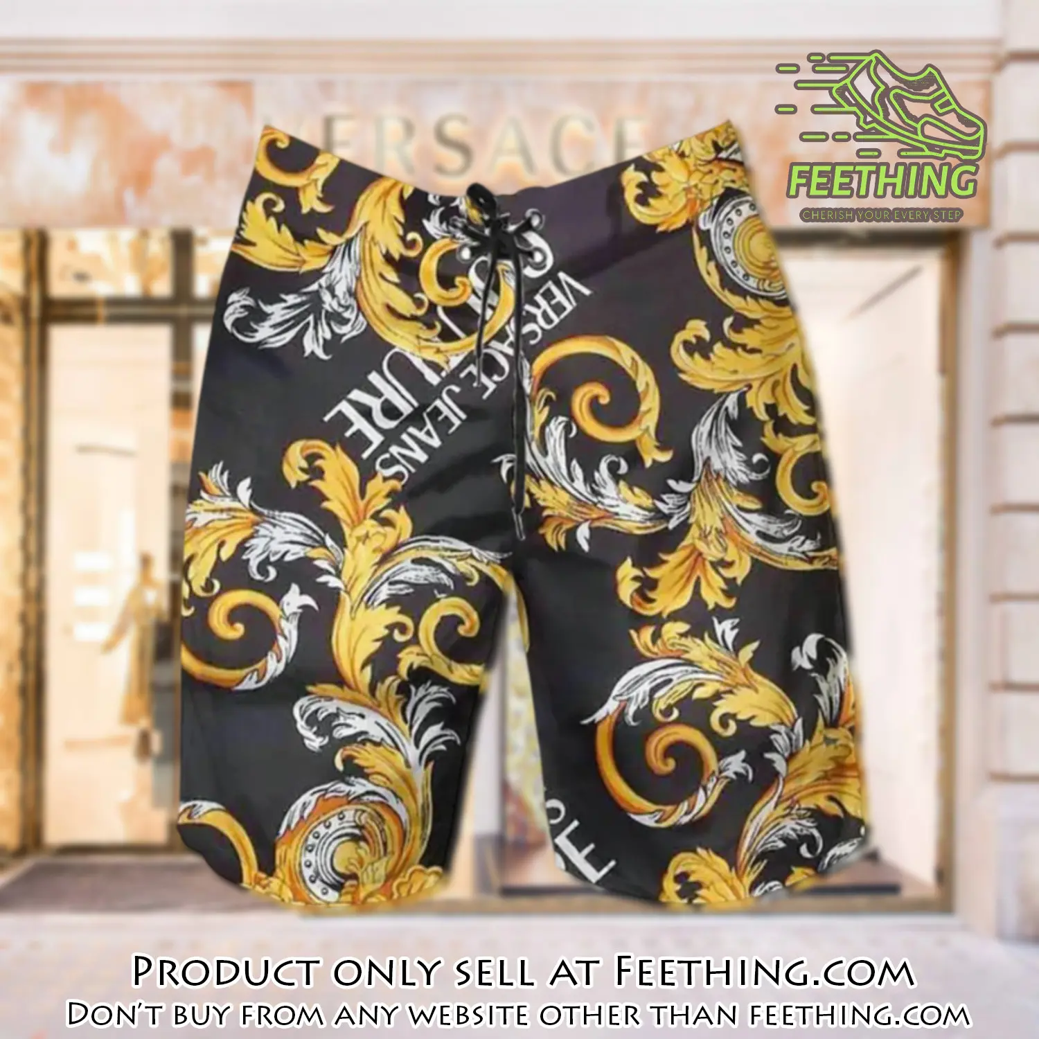 Versace golden black luxury brand premium fashion shorts for men ft4526683